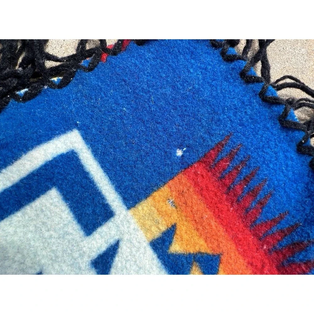 Vintage Mexican Jacquard Trade-Style Blanket Twin Size